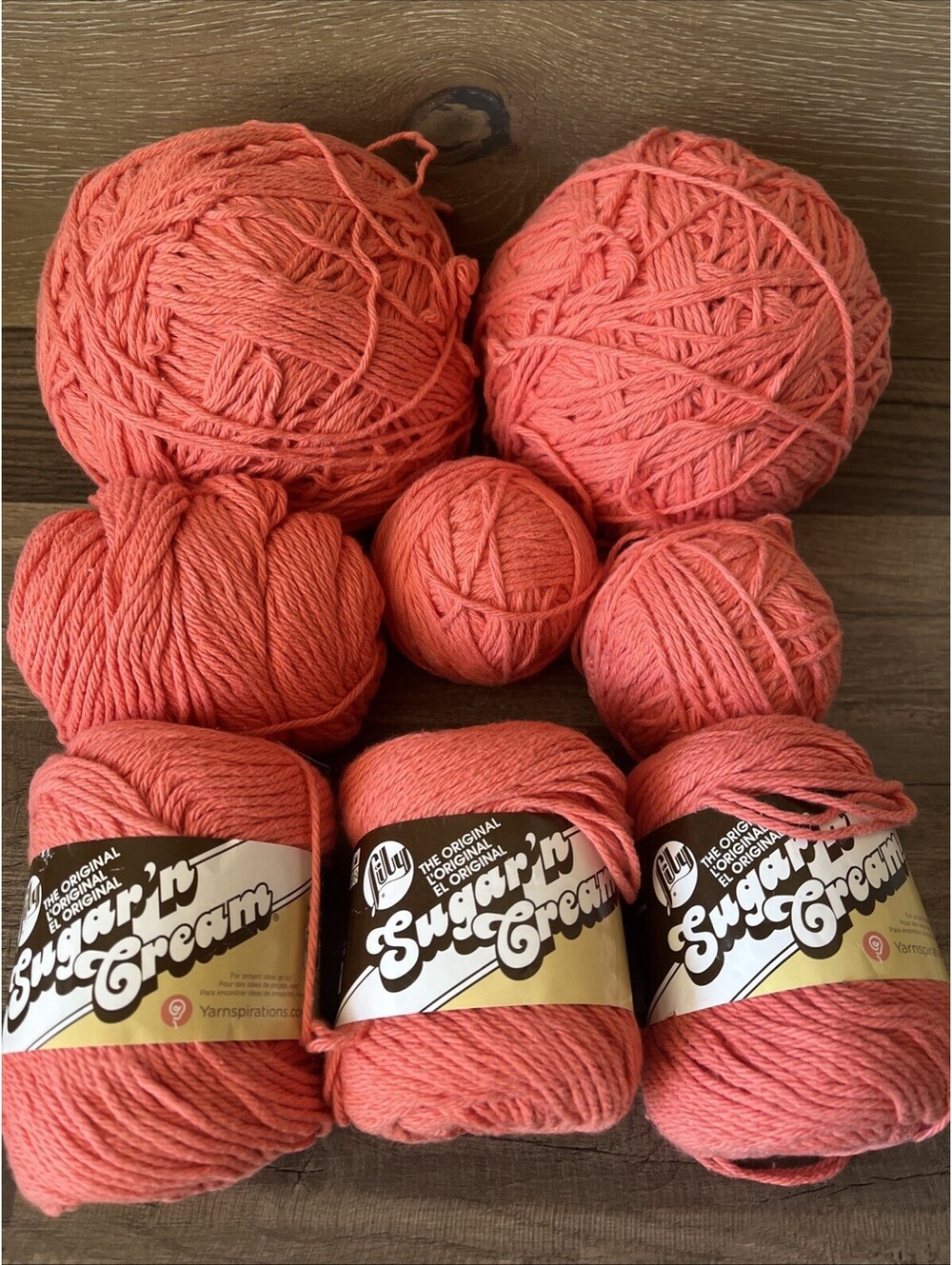 Lily Sugar' n Cream Yarn 01699 TANGERINE 2.5oz Crochet Knitting Approx 900 Yards
